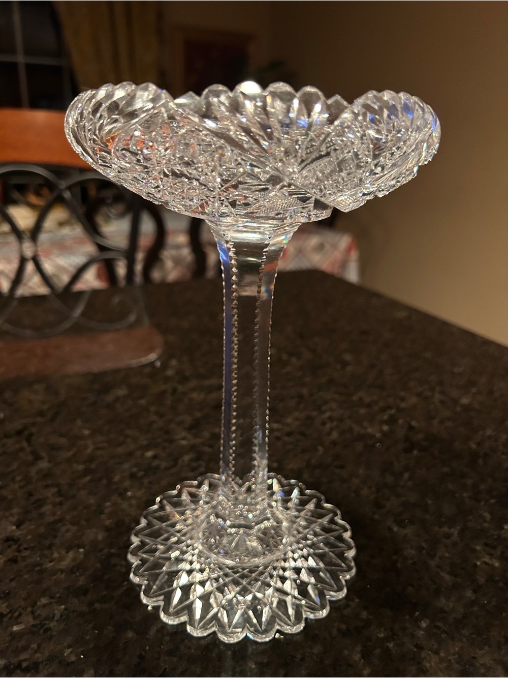 Antique 9” American Brilliant Period Cut Crystal Compote | Pedestal Dish
